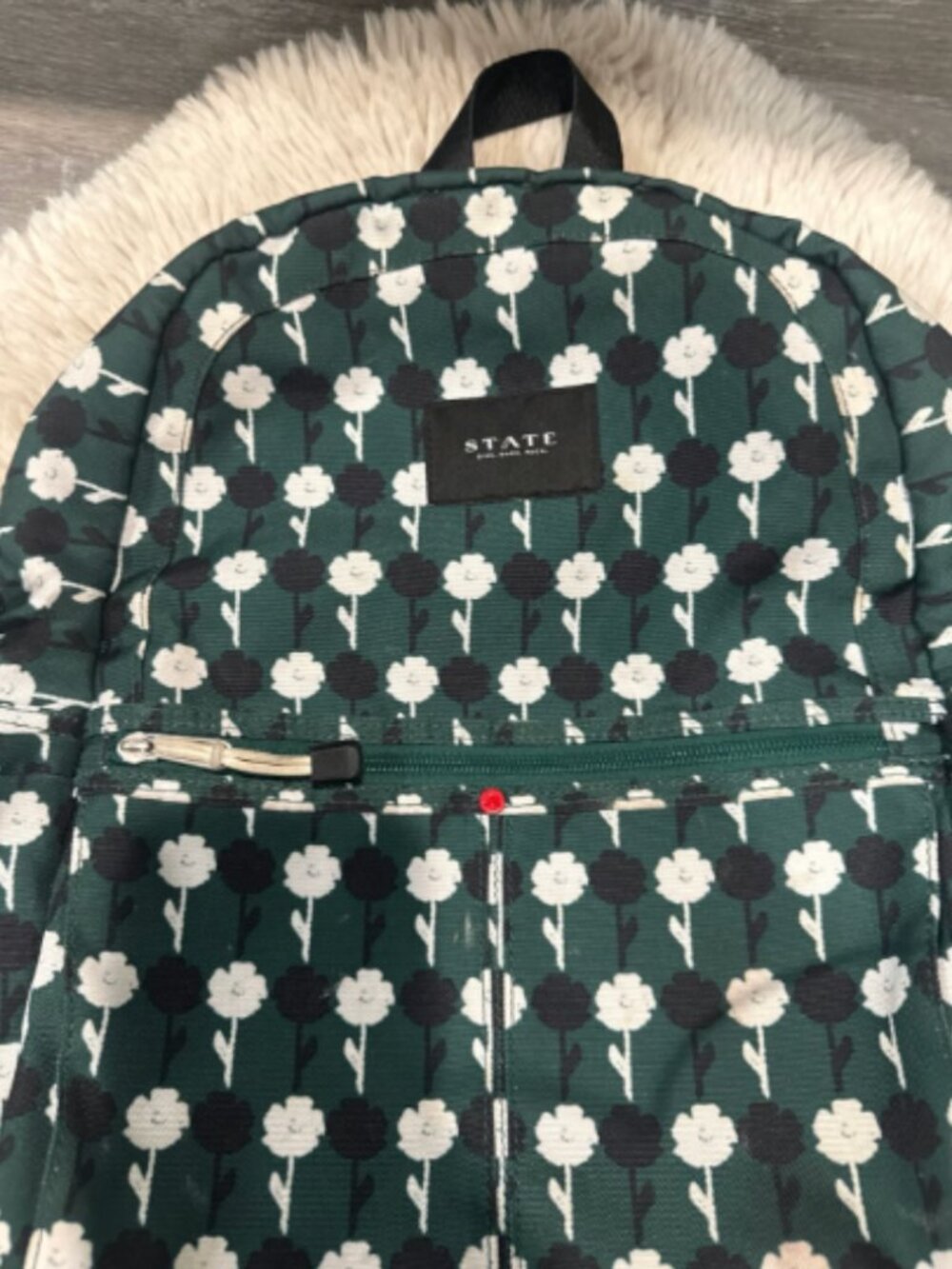 State Bags Kane Large Backpack in green floral print